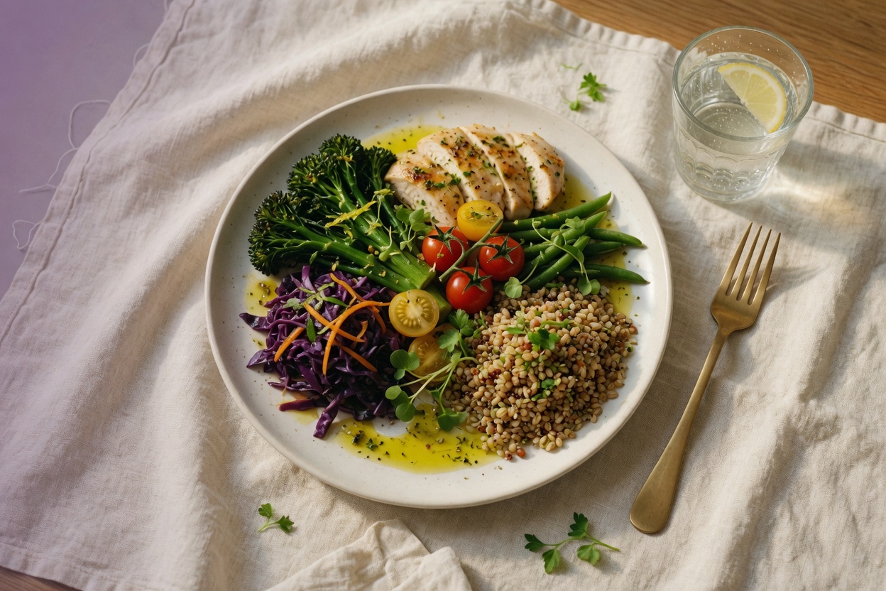 A colorful, balanced dinner