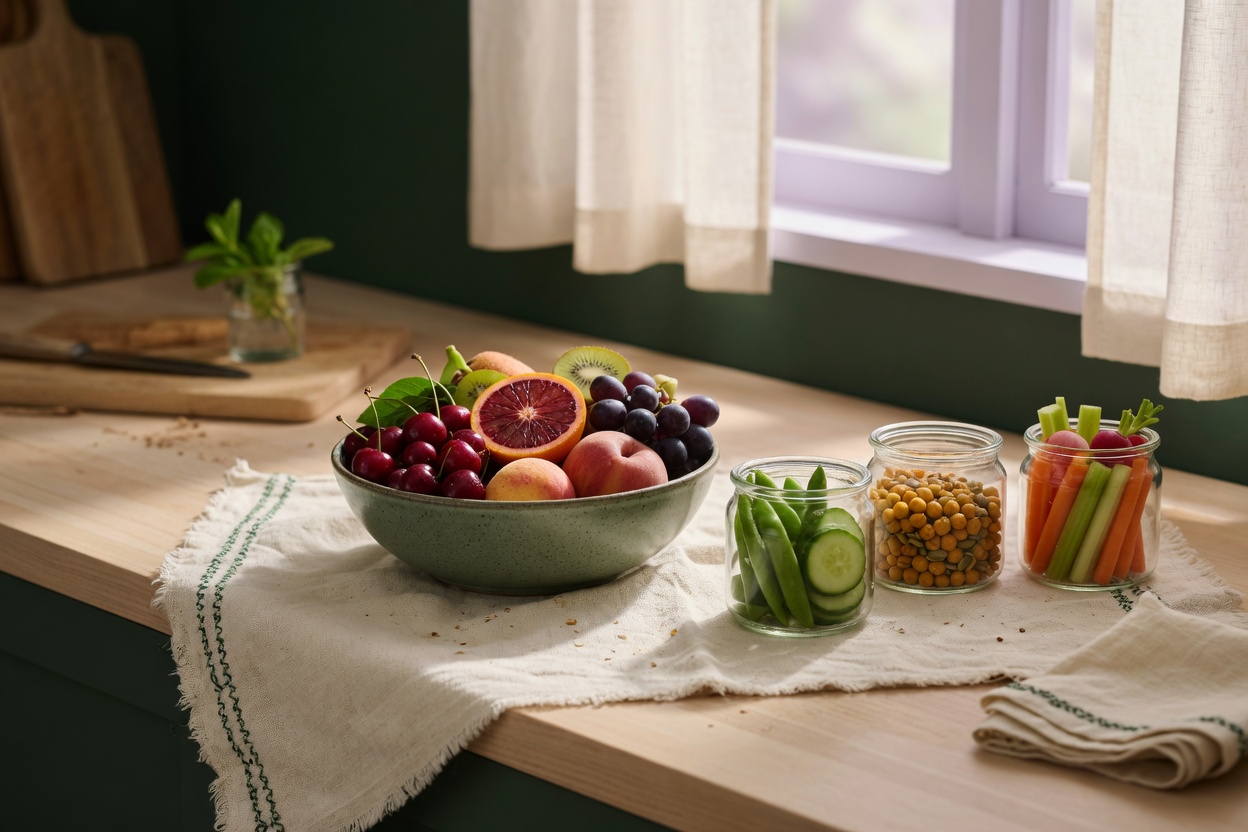 Fresh fruit and healthy snacks